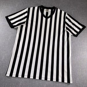 Dick's Sporting Goods Shirt Mens XL Black‎ White Stripe Referee V Neck Jersey